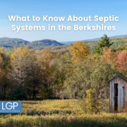 Image of out house surrounded by fall foliage in the Berkshires for article about what to know before you buy septic systems in the berkshires
